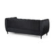 Orla Sofa 83 Inch Retro Channel Tufted Stitch Design Black Velvet BM327733