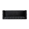 Orla Sofa 83 Inch Retro Channel Tufted Stitch Design Black Velvet BM327733