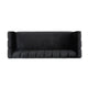 Orla Sofa 83 Inch Retro Channel Tufted Stitch Design Black Velvet BM327733