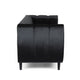 Orla Sofa 83 Inch Retro Channel Tufted Stitch Design Black Velvet BM327733