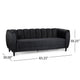 Orla Sofa 83 Inch Retro Channel Tufted Stitch Design Black Velvet BM327733