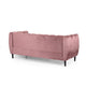 Orla Sofa 83 Inch Retro Channel Tufted Stitch Design Pink Velvet BM327734