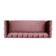 Orla Sofa 83 Inch Retro Channel Tufted Stitch Design Pink Velvet BM327734