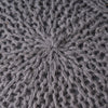 Ottoman Pouf 20 Inch Round Shape Knitted Boho Design Gray Wool BM327740