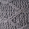 Ottoman Pouf 20 Inch Round Shape Knitted Boho Design Gray Wool BM327740