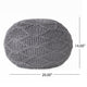 Ottoman Pouf 20 Inch Round Shape Knitted Boho Design Gray Wool BM327740