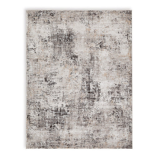 Ashley Shawn 8 x 10 Large Area Rug | Black and Gray Woven Abstract Pattern