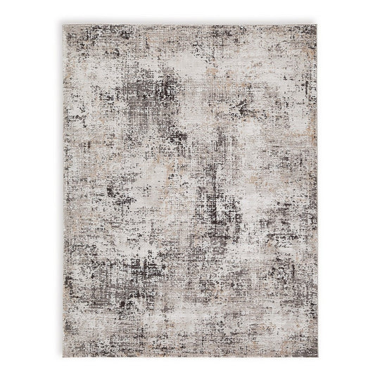 Ashley Shawn 8 x 10 Large Area Rug | Black and Gray Woven Abstract Pattern