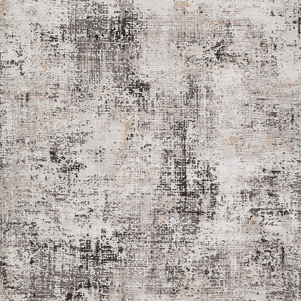 Ashley Shawn 8 x 10 Large Area Rug | Black and Gray Woven Abstract Pattern BM327745