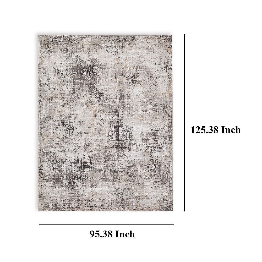 Ashley Shawn 8 x 10 Large Area Rug | Black and Gray Woven Abstract Pattern BM327745