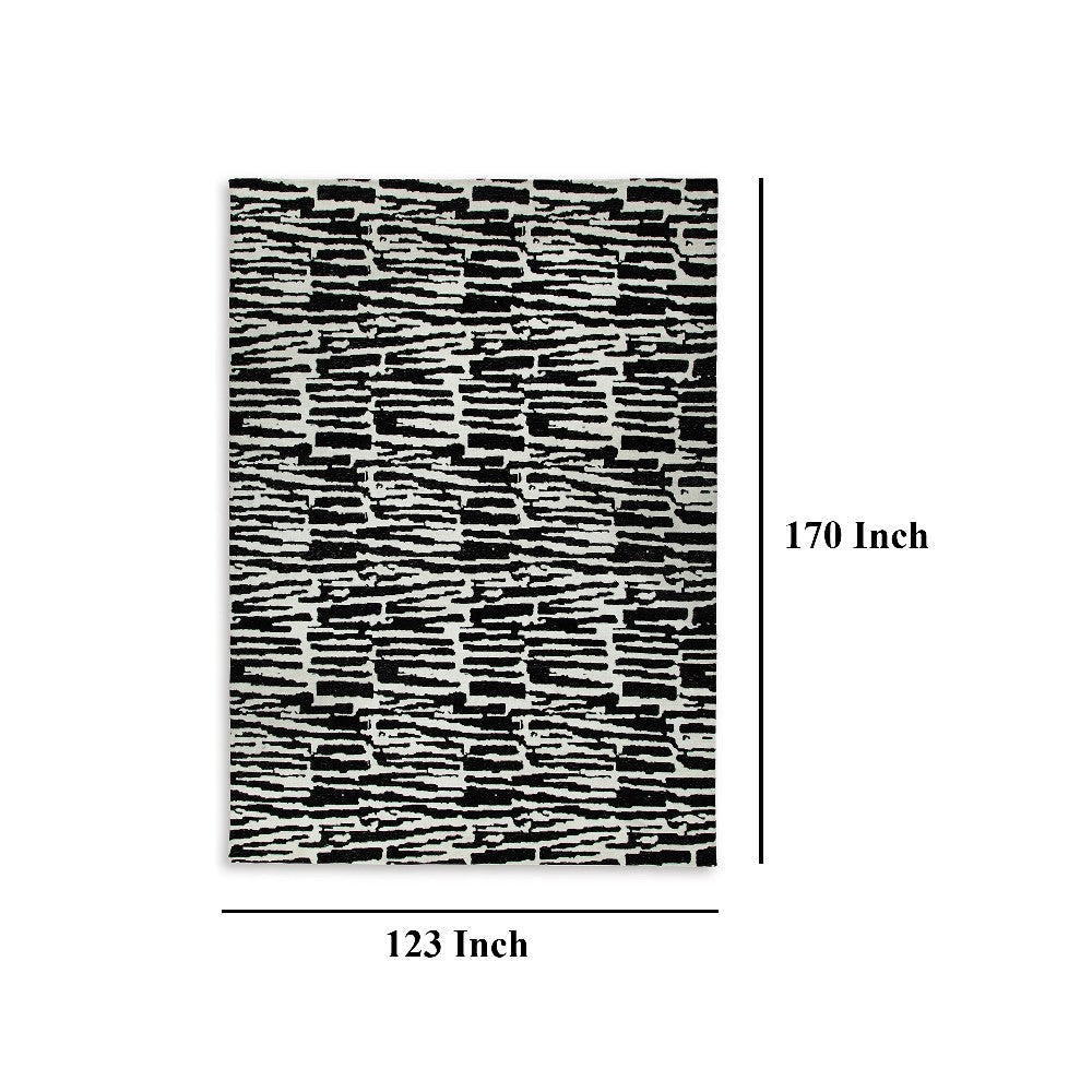 Ashley Shaw 10 x 14 Extra Large Area Rug | Black and Ivory Abstract Design BM327746