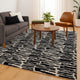 Ashley Shaw 10 x 14 Extra Large Area Rug | Black and Ivory Abstract Design