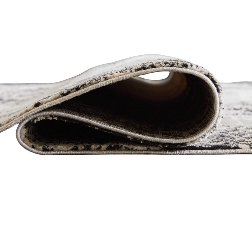 Ashley Ley 10 x 14 Extra Large Rug | Woven Gray and White Abstract Pattern BM327747