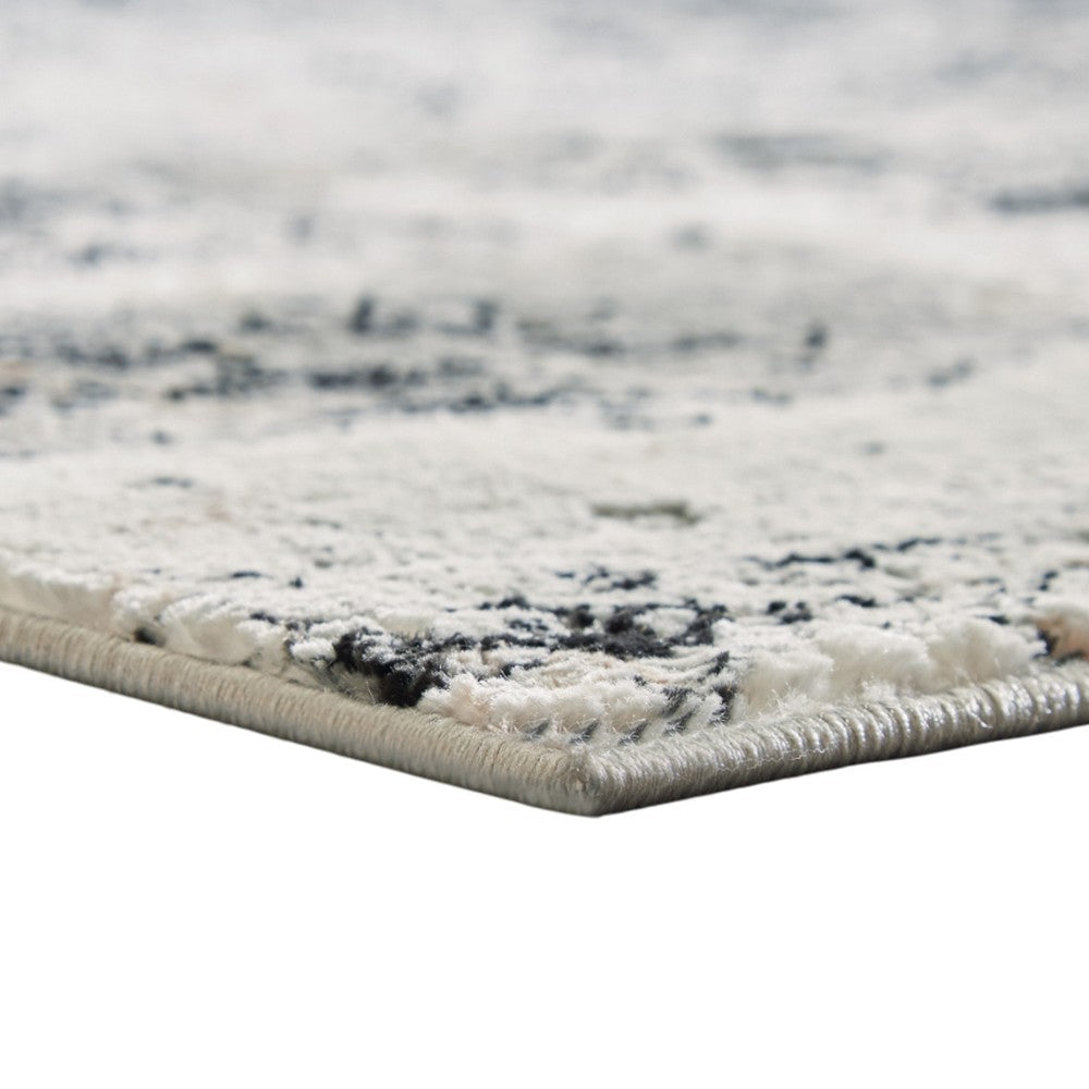 Ashley Ley 10 x 14 Extra Large Rug | Woven Gray and White Abstract Pattern BM327747