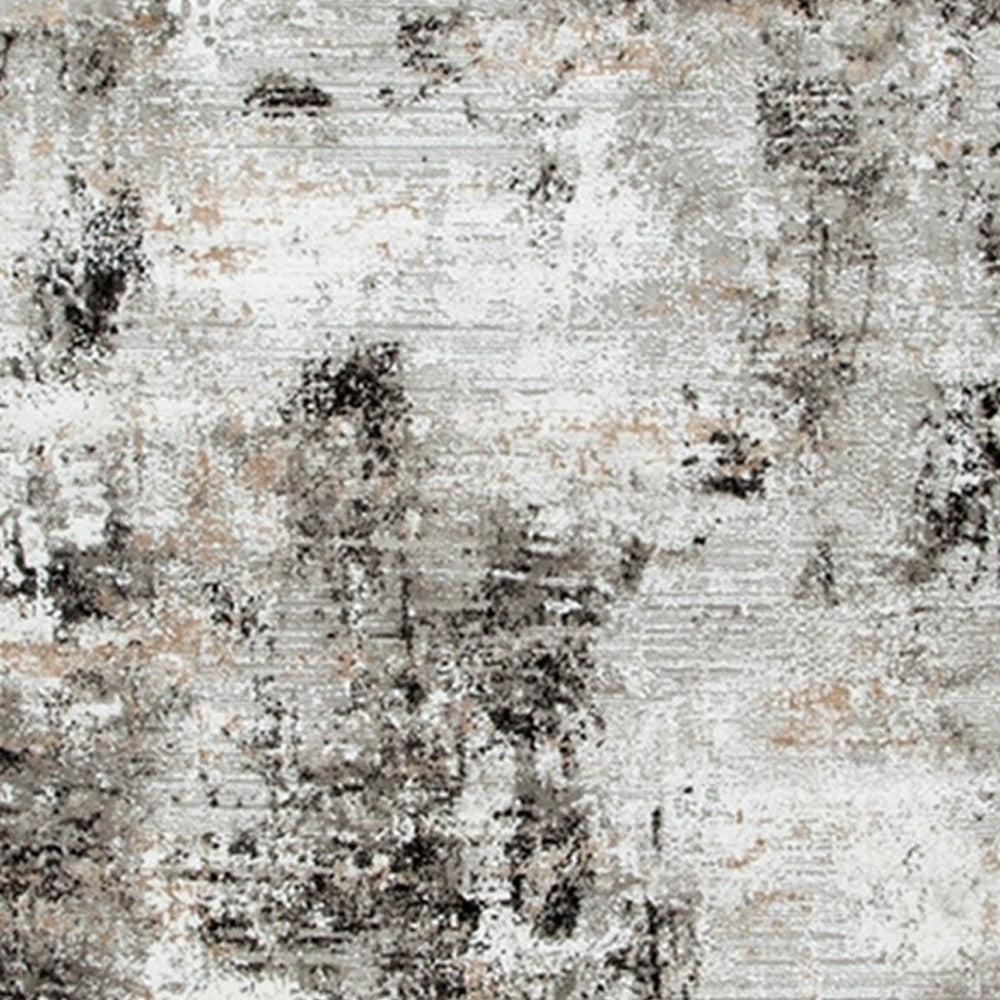 Ashley Ley 10 x 14 Extra Large Rug | Woven Gray and White Abstract Pattern BM327747