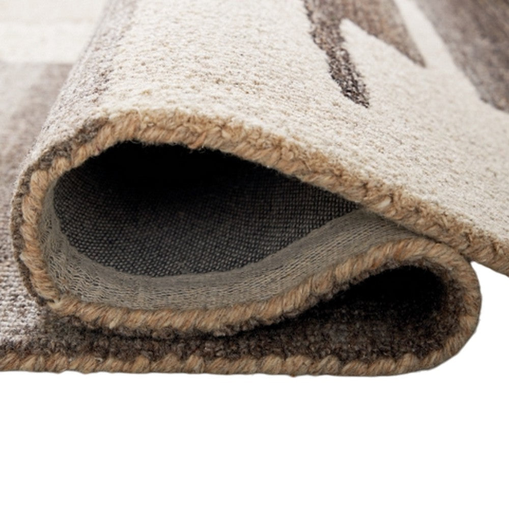 Ashley Keny 8 x 10 Large Area Rug | Beige Global Inspired Abstract Pattern BM327749