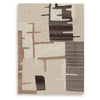 Ashley Keny 5 x 7 Medium Area Rug | Beige Global Inspired Abstract Pattern