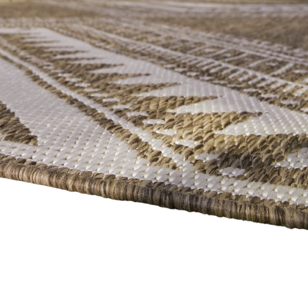 Ashley John 5 x 7 Medium Area Rug | Tribal Inspired Boho Design | Brown Ivory BM327752