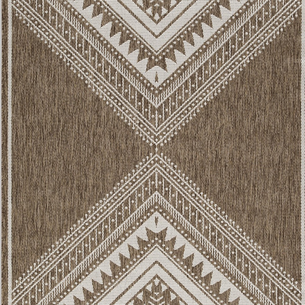 Ashley John 5 x 7 Medium Area Rug | Tribal Inspired Boho Design | Brown Ivory BM327752