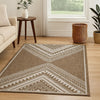 Ashley John 5 x 7 Medium Area Rug | Tribal Inspired Boho Design | Brown Ivory