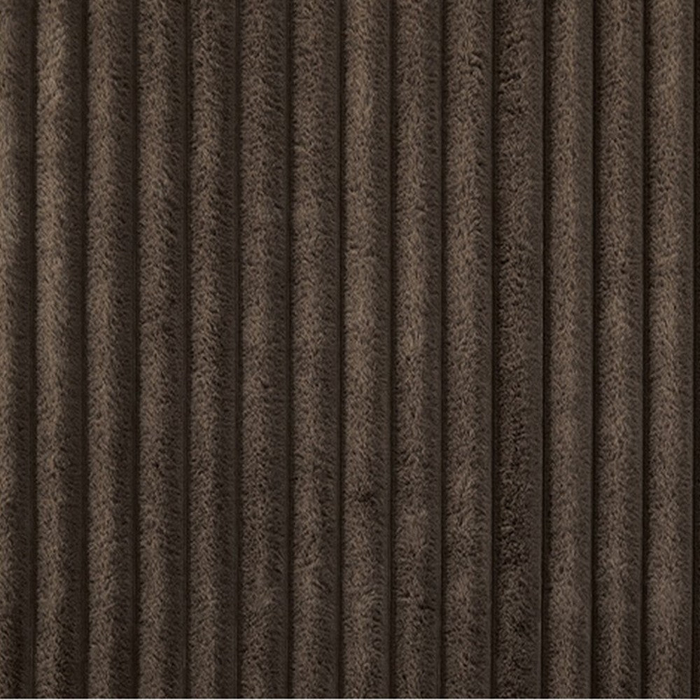 Ashley Faux Fur Throw Blanket | 61’’ Plush Dark Brown Striped Polyester BM327753