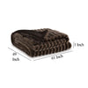 Ashley Faux Fur Throw Blanket | 61’’ Plush Dark Brown Striped Polyester BM327753
