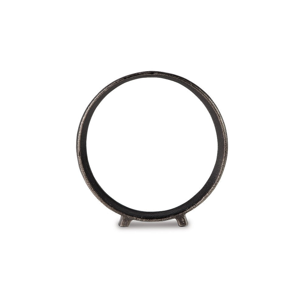Ashley Dalie Sculpture | Round Metal Accent Tabletop Size | 12’’ | Black