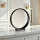 Ashley Dalie Sculpture | Round Metal Accent Tabletop Size | 12" | Black
