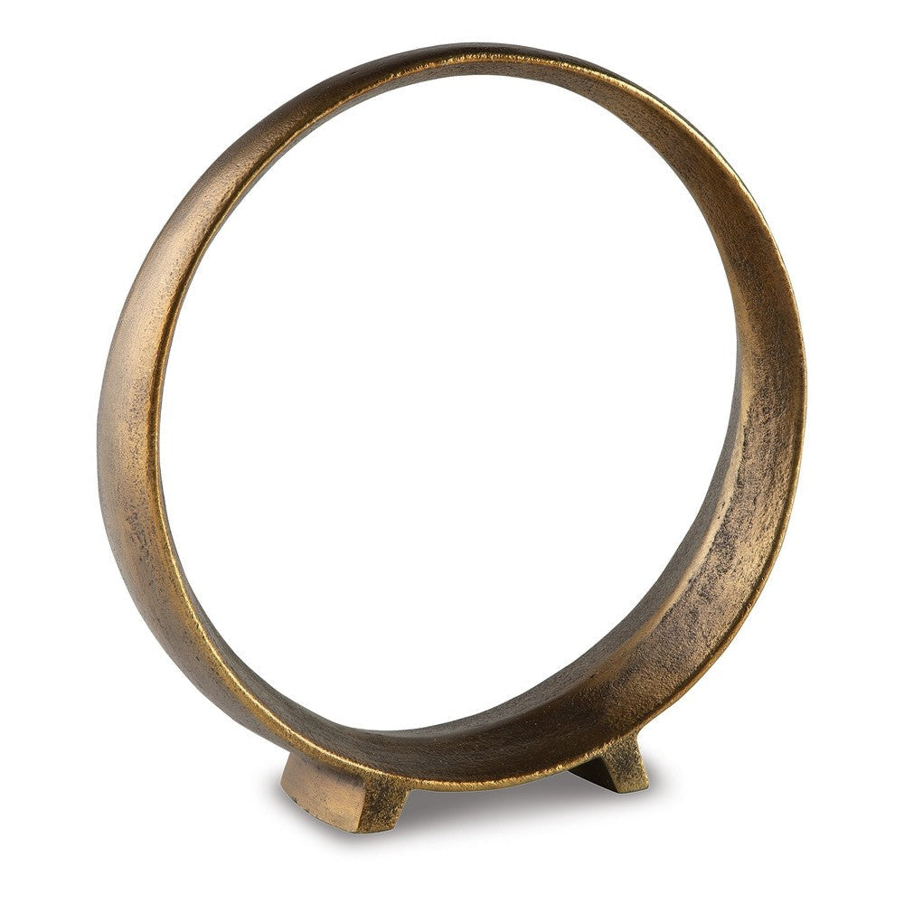 Ashley Dalie Sculpture | Round Metal Accent Tabletop Size | 12" | Bronze