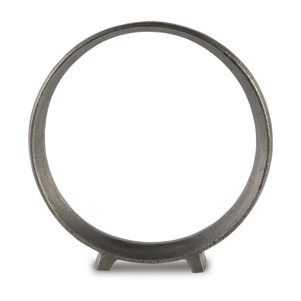 Ashley Dalie Sculpture | Round Metal Accent Tabletop Size | 12’’ | Silver