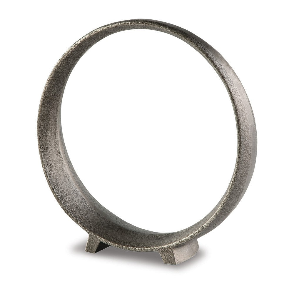 Ashley Dalie Sculpture | Round Metal Accent Tabletop Size | 12’’ | Silver