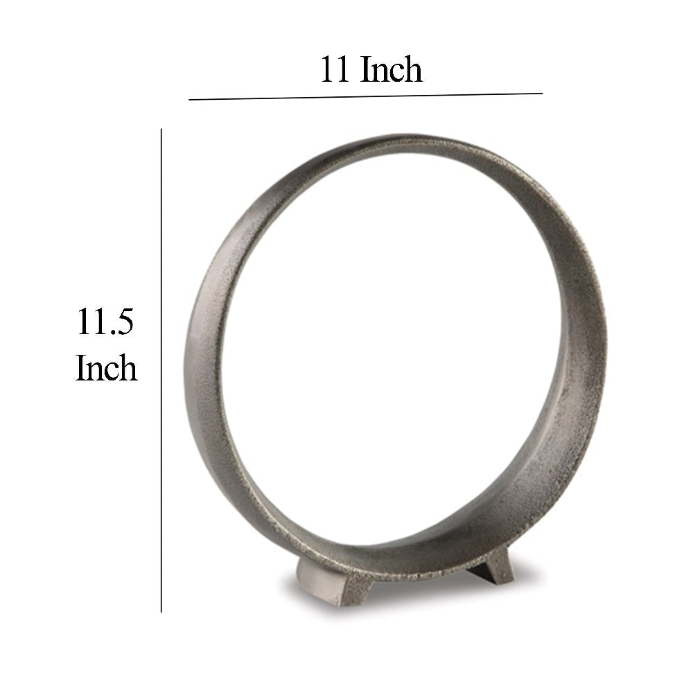 Ashley Dalie Sculpture | Round Metal Accent Tabletop Size | 12’’ | Silver