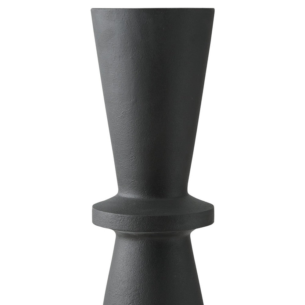 Ashley Loci Accent Vase | 30’’ Hourglass Design | Textured Black Polyresin BM327759