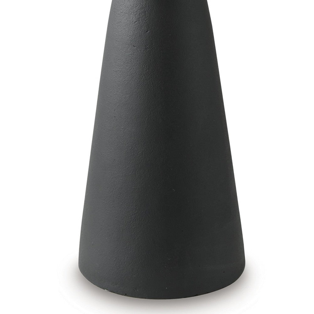 Ashley Loci Accent Vase | 30’’ Hourglass Design | Textured Black Polyresin BM327759