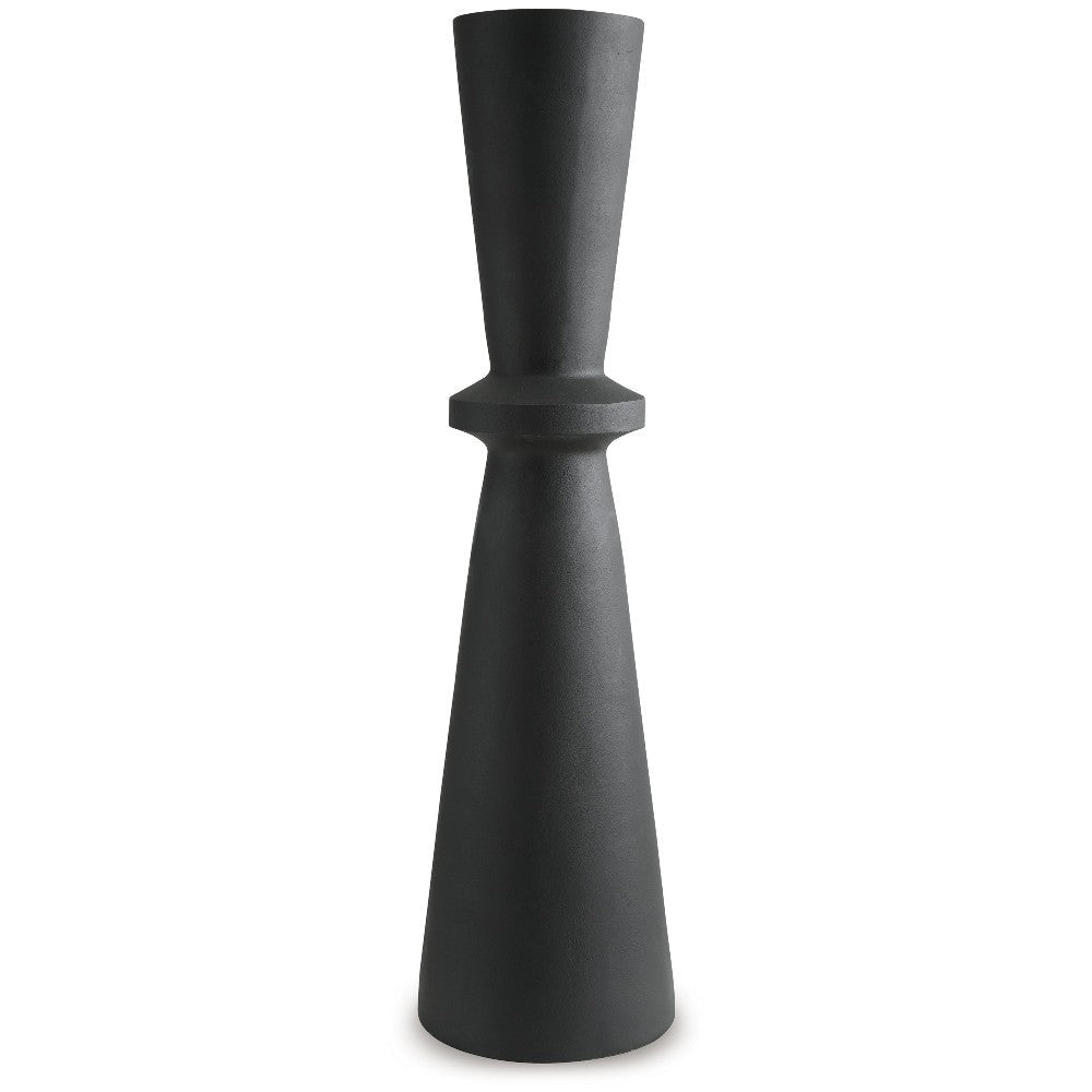 Ashley Loci Accent Vase | 40" Hourglass Design | Textured Black Polyresin