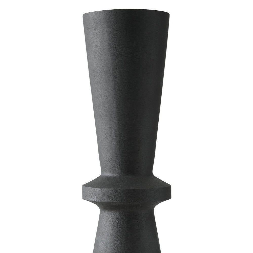Ashley Loci Accent Vase | 40’’ Hourglass Design | Textured Black Polyresin BM327760