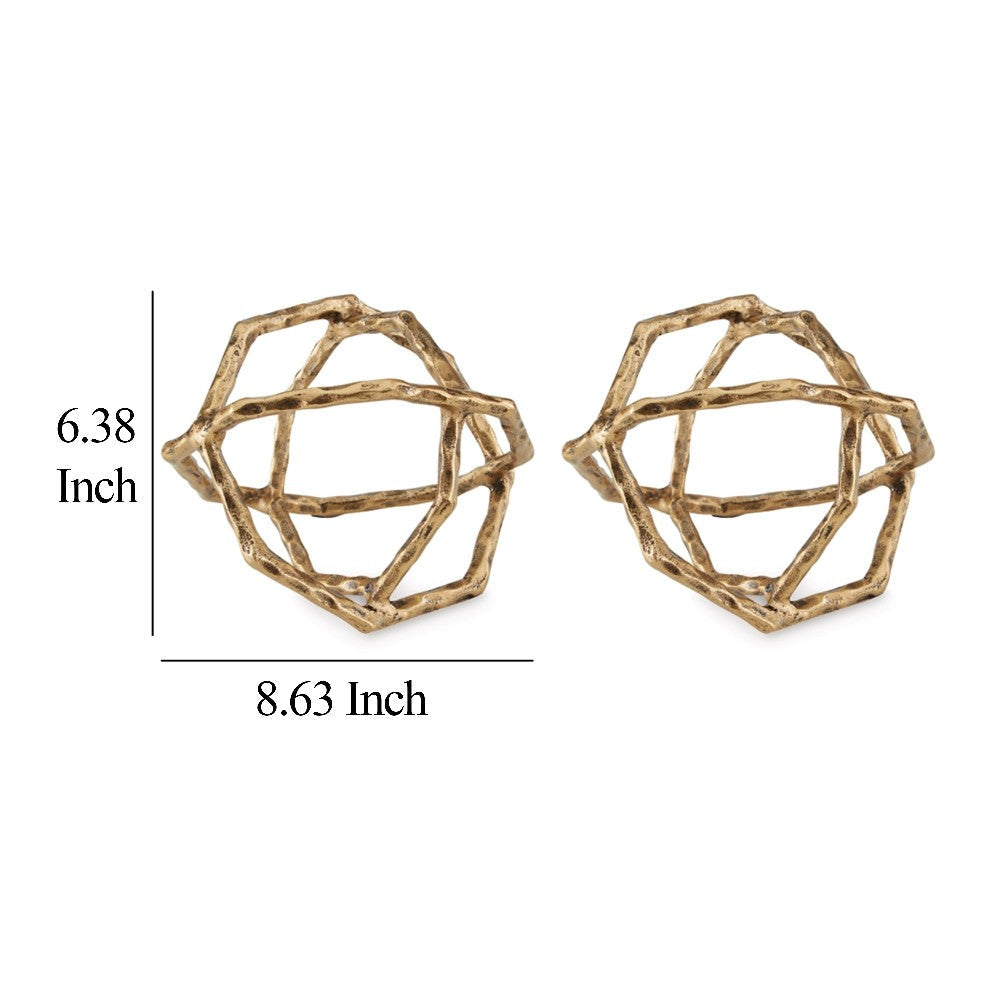 Ashley Ladi Sculpture Set of 2 | Decorative Rings | 9’’ Brass Cast Metal BM327761