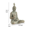Ashley Indoor Sculpture of Meditating Buddha | 24’’ | Washed Gray Finish BM327762