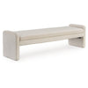 Ashley Accent Bench | 71" | Plush Faux Shearling Upholstery | Ivory White