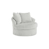 Ashley Amwe Swivel Accent Chair | White Corduroy | 45" | Curved Design