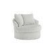 Ashley Amwe Swivel Accent Chair | White Corduroy | 45" | Curved Design