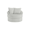 Ashley Amwe Swivel Accent Chair | White Corduroy | 45’’ | Curved Design BM327767
