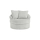 Ashley Amwe Swivel Accent Chair | White Corduroy | 45’’ | Curved Design BM327767