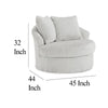 Ashley Amwe Swivel Accent Chair | White Corduroy | 45’’ | Curved Design BM327767