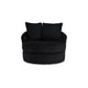 Ashley Amwe Swivel Accent Chair | Black Corduroy | 45’’ | Curved Design BM327768