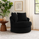 Ashley Amwe Swivel Accent Chair | Black Corduroy | 45" | Curved Design