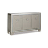 Ashley Sideboard Cabinet | Mirrored Top | 54" | Adjustable Shelves | Silver