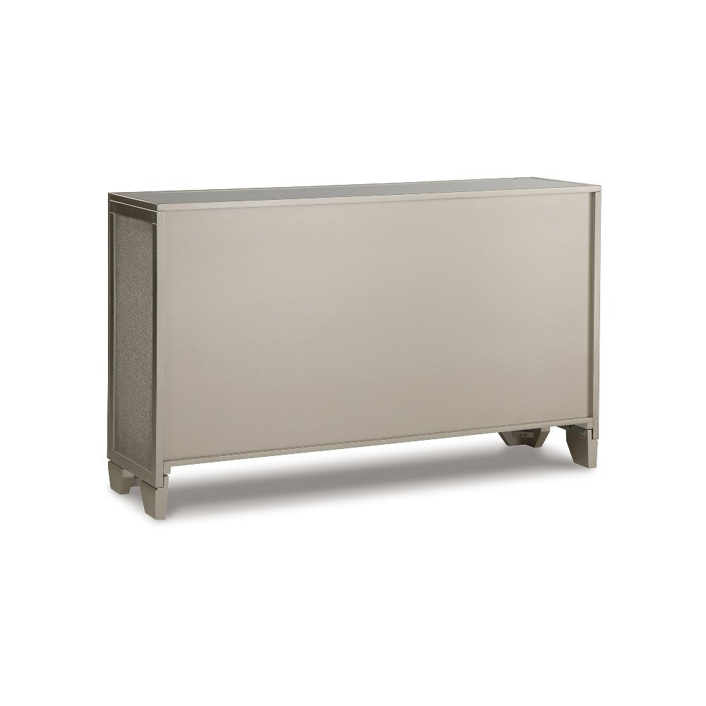 Ashley Sideboard Cabinet | Mirrored Top | 54’’ | Adjustable Shelves | Silver BM327775