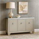 Ashley Sideboard Cabinet | Mirrored Top | 54" | Adjustable Shelves | Silver