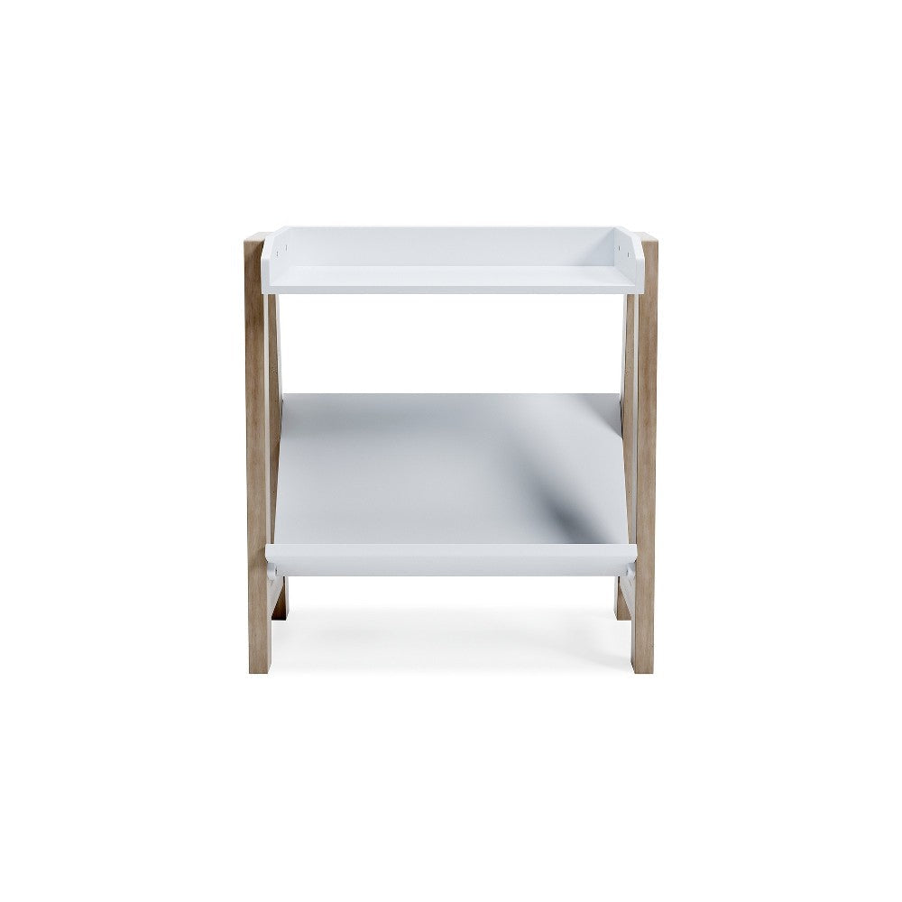 Ashley Arid Bookshelf Side Table | 29’’ | Gallery Rail | Light Brown | White BM327778